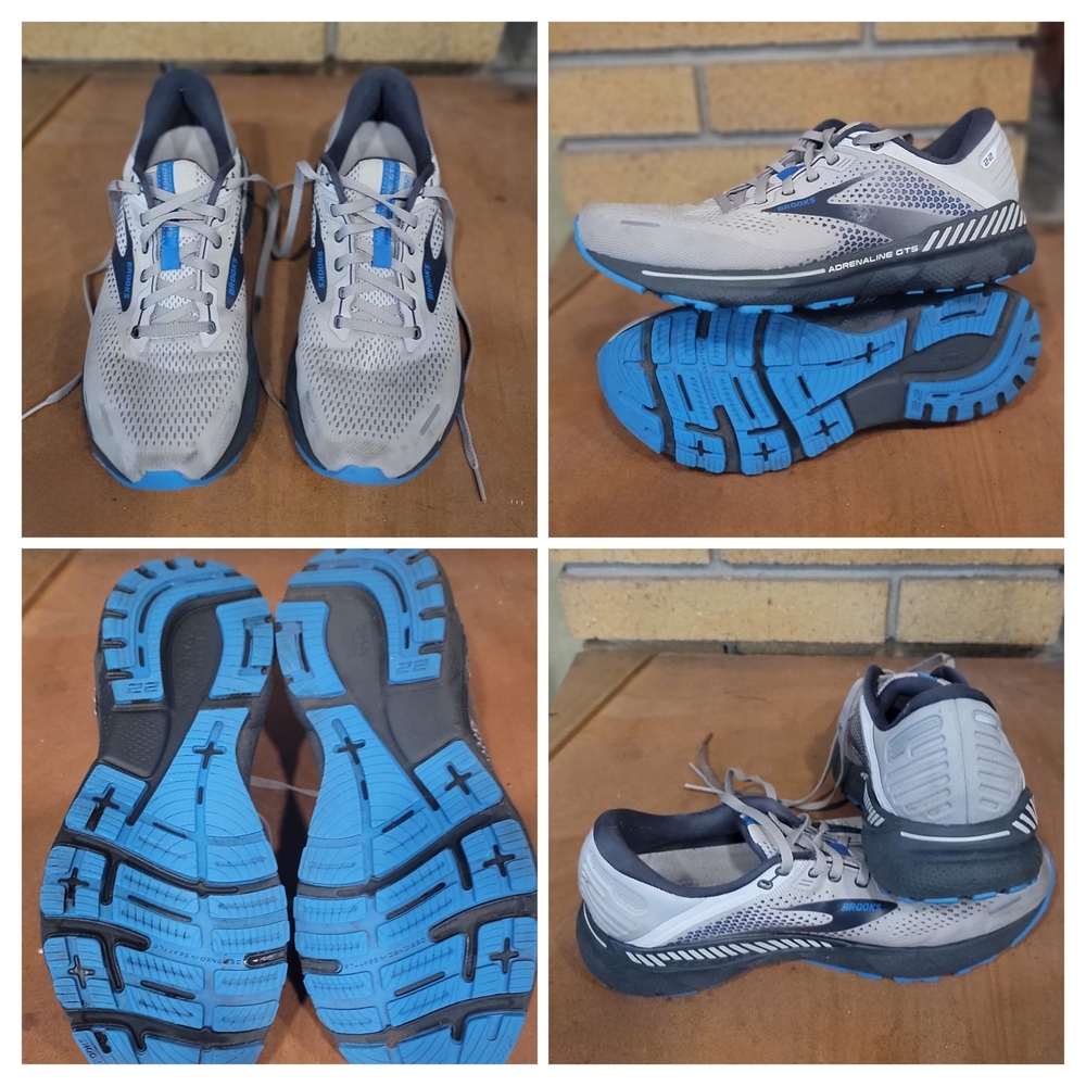 Men's Gray and Blue Brooks Shoes